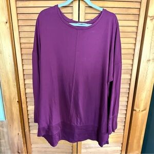 Time and Tru Purple Scoopneck Tunic Sweater